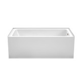 Wyndham WCBTW16032RBNTRIM Grayley 60 x 32 Inch Alcove Bathtub in White with Right-Hand Drain and Overflow Trim in Brushed Nickel
