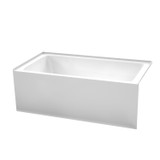 Wyndham WCBTW16032RSWTRIM Grayley 60 x 32 Inch Alcove Bathtub in White with Right-Hand Drain and Overflow Trim in Shiny White