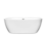 Wyndham WCOBT100260 Soho 60 Inch Freestanding Bathtub in White with Polished Chrome Drain and Overflow Trim