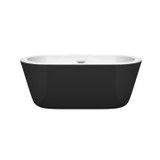 Wyndham WCOBT100360BKBNTRIM Mermaid 60 Inch Freestanding Bathtub in Black with White Interior with Brushed Nickel Drain and Overflow Trim