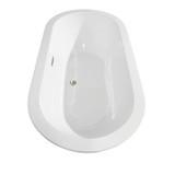 Wyndham WCOBT100260BNTRIM Soho 60 Inch Freestanding Bathtub in White with Brushed Nickel Drain and Overflow Trim