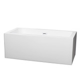 Wyndham WCOBT101160SWTRIM Melody 60 Inch Freestanding Bathtub in White with Shiny White Drain and Overflow Trim