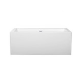 Wyndham WCOBT101160SWTRIM Melody 60 Inch Freestanding Bathtub in White with Shiny White Drain and Overflow Trim