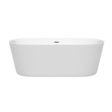 Wyndham WCOBT101267 Carissa 67 Inch Freestanding Bathtub in White with Polished Chrome Drain and Overflow Trim