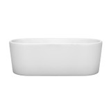 Wyndham WCBTK151167SWTRIM Ursula 67 Inch Freestanding Bathtub in White with Shiny White Drain and Overflow Trim