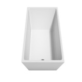 Wyndham WCBTK150159MBTRIM Hannah 59 Inch Freestanding Bathtub in White with Matte Black Drain and Overflow Trim