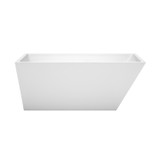 Wyndham WCBTK150159MBTRIM Hannah 59 Inch Freestanding Bathtub in White with Matte Black Drain and Overflow Trim