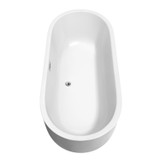 Wyndham WCOBT101371 Juliette 71 Inch Freestanding Bathtub in White with Polished Chrome Drain and Overflow Trim