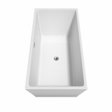 Wyndham WCBTK151463 Sara 63 Inch Freestanding Bathtub in White with Polished Chrome Drain and Overflow Trim