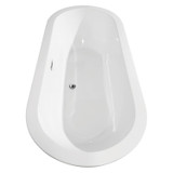 Wyndham WCOBT100268 Soho 68 Inch Freestanding Bathtub in White with Polished Chrome Drain and Overflow Trim