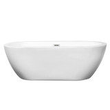 Wyndham WCOBT100268 Soho 68 Inch Freestanding Bathtub in White with Polished Chrome Drain and Overflow Trim
