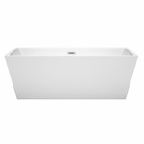 Wyndham WCBTK151467 Sara 67 Inch Freestanding Bathtub in White with Polished Chrome Drain and Overflow Trim