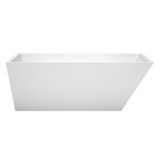 Wyndham WCBTK150167BNTRIM Hannah 67 Inch Freestanding Bathtub in White with Brushed Nickel Drain and Overflow Trim