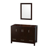 Wyndham WCS141448SESCXSXXM24 Sheffield 48 Inch Single Bathroom Vanity in Espresso, No Countertop, No Sink, and 24 Inch Mirror
