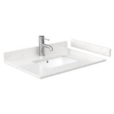 Wyndham WCG242430SWHCCUNSMXX Beckett 30 Inch Single Bathroom Vanity in White, Carrara Cultured Marble Countertop, Undermount Square Sink, Brushed Nickel Trim