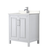 Wyndham WCV252530SWHC2UNSMXX Daria 30 Inch Single Bathroom Vanity in White, Light-Vein Carrara Cultured Marble Countertop, Undermount Square Sink, No Mirror Wyndham WCV252530SWHC2UNSMXX Daria 30 Inch Single Bathroom Vanity in White, Light-Vein Carrara Cultured Marble Countertop, Undermount Square Sink, No Mirror
