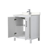 Wyndham WCV252530SWHC2UNSMXX Daria 30 Inch Single Bathroom Vanity in White, Light-Vein Carrara Cultured Marble Countertop, Undermount Square Sink, No Mirror Wyndham WCV252530SWHC2UNSMXX Daria 30 Inch Single Bathroom Vanity in White, Light-Vein Carrara Cultured Marble Countertop, Undermount Square Sink, No Mirror