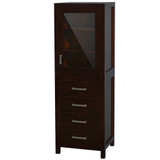 Wyndham WCS1414LTES Sheffield 24 Inch Linen Tower in Espresso with Shelved Cabinet Storage and 4 Drawers