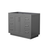 Wyndham WCF292942SKGCXSXXMXX Miranda 42 Inch Single Bathroom Vanity in Dark Gray, No Countertop, No Sink, Brushed Nickel Trim