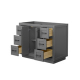 Wyndham WCF292942SGBCXSXXMXX Miranda 42 Inch Single Bathroom Vanity in Dark Gray, No Countertop, No Sink, Matte Black Trim