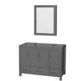 Wyndham WCS141448SKGCXSXXMED Sheffield 48 Inch Single Bathroom Vanity in Dark Gray, No Countertop, No Sink, and Medicine Cabinet