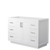 Wyndham WCF292948SWHCXSXXMXX Miranda 48 Inch Single Bathroom Vanity in White, No Countertop, No Sink, Brushed Nickel Trim