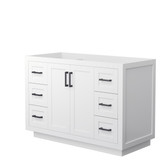 Wyndham WCF292948SWBCXSXXMXX Miranda 48 Inch Single Bathroom Vanity in White, No Countertop, No Sink, Matte Black Trim Wyndham WCF292948SWBCXSXXMXX Miranda 48 Inch Single Bathroom Vanity in White, No Countertop, No Sink, Matte Black Trim