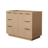 Wyndham WCF282842SLBCXSXXMXX Maroni 42 Inch Single Bathroom Vanity in Light Straw, No Countertop, No Sink, Matte Black Trim