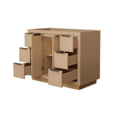 Wyndham WCF282842SLBCXSXXMXX Maroni 42 Inch Single Bathroom Vanity in Light Straw, No Countertop, No Sink, Matte Black Trim