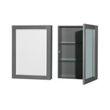 Wyndham WCS141430SKGC2UNSMED Sheffield 30 Inch Single Bathroom Vanity in Dark Gray, Carrara Cultured Marble Countertop, Undermount Square Sink, Medicine Cabinet