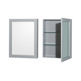 Wyndham  WCS141430SGYWCUNSMED Sheffield 30 Inch Single Bathroom Vanity in Gray, White Cultured Marble Countertop, Undermount Square Sink, Medicine Cabinet