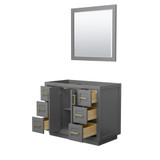 Wyndham WCF292942SGGCXSXXM34 Miranda 42 Inch Single Bathroom Vanity in Dark Gray, No Countertop, No Sink, Brushed Gold Trim, 34 Inch Mirror
