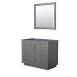 Wyndham WCF292942SKGCXSXXM34 Miranda 42 Inch Single Bathroom Vanity in Dark Gray, No Countertop, No Sink, Brushed Nickel Trim, 34 Inch Mirror Wyndham WCF292942SKGCXSXXM34 Miranda 42 Inch Single Bathroom Vanity in Dark Gray, No Countertop, No Sink, Brushed Nickel Trim, 34 Inch Mirror