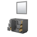 Wyndham WCF292942SKGCXSXXM34 Miranda 42 Inch Single Bathroom Vanity in Dark Gray, No Countertop, No Sink, Brushed Nickel Trim, 34 Inch Mirror Wyndham WCF292942SKGCXSXXM34 Miranda 42 Inch Single Bathroom Vanity in Dark Gray, No Countertop, No Sink, Brushed Nickel Trim, 34 Inch Mirror