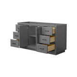 Wyndham WCF292960SGBCXSXXMXX Miranda 60 Inch Single Bathroom Vanity in Dark Gray, No Countertop, No Sink, Matte Black Trim
