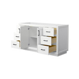 Wyndham WCF292960SWBCXSXXMXX Miranda 60 Inch Single Bathroom Vanity in White, No Countertop, No Sink, Matte Black Trim