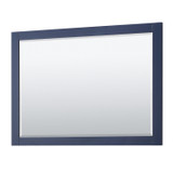 Wyndham WCV232348DBLCXSXXM46 Avery 48 Inch Double Bathroom Vanity in Dark Blue, No Countertop, No Sinks, 46 Inch Mirror