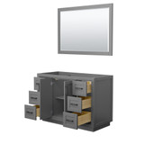 Wyndham WCF292948SGBCXSXXM46 Miranda 48 Inch Single Bathroom Vanity in Dark Gray, No Countertop, No Sink, Matte Black Trim, 46 Inch Mirror