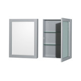 Wyndham WCS141436SGYCMUNOMED Sheffield 36 Inch Single Bathroom Vanity in Gray, White Carrara Marble Countertop, Undermount Oval Sink, and Medicine Cabinet