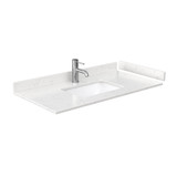 Wyndham WCG242442SGECCUNSMXX Beckett 42 Inch Single Bathroom Vanity in Green, Carrara Cultured Marble Countertop, Undermount Square Sink, Brushed Nickel Trim