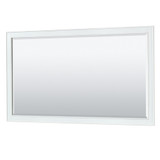 Wyndham WCS202060SWHCXSXXM58 Deborah 60 Inch Single Bathroom Vanity in White, No Countertop, No Sink, and 58 Inch Mirror