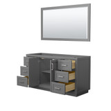 Wyndham WCF292960SKGCXSXXM58 Miranda 60 Inch Single Bathroom Vanity in Dark Gray, No Countertop, No Sink, Brushed Nickel Trim, 58 Inch Mirror Wyndham WCF292960SKGCXSXXM58 Miranda 60 Inch Single Bathroom Vanity in Dark Gray, No Countertop, No Sink, Brushed Nickel Trim, 58 Inch Mirror