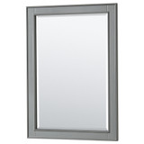 Wyndham WCS202080DKGCXSXXM24 Deborah 80 Inch Double Bathroom Vanity in Dark Gray, No Countertop, No Sinks, and 24 Inch Mirrors