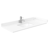 Wyndham WCG242448SWBWCUNSMXX Beckett 48 Inch Single Bathroom Vanity in White, White Cultured Marble Countertop, Undermount Square Sink, Matte Black Trim