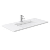 Wyndham WCF282848SLSK1INTMXX Maroni 48 Inch Single Bathroom Vanity in Light Straw, 1.25 Inch Thick Matte White Solid Surface Countertop, Integrated Sink