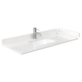 Wyndham WCS202048SWGC2UNSMXX Deborah 48 Inch Single Bathroom Vanity in White, Carrara Cultured Marble Countertop, Undermount Square Sink, Brushed Gold Trim, No Mirror