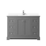 Wyndham WCV232348SKGWCUNSMXX Avery 48 Inch Single Bathroom Vanity in Dark Gray, White Cultured Marble Countertop, Undermount Square Sink, No Mirror Wyndham WCV232348SKGWCUNSMXX Avery 48 Inch Single Bathroom Vanity in Dark Gray, White Cultured Marble Countertop, Undermount Square Sink, No Mirror