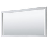 Wyndham WCV252572DWHCXSXXM70 Daria 72 Inch Double Bathroom Vanity in White, No Countertop, No Sink, and 70 Inch Mirror