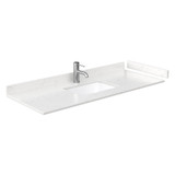 Wyndham WCG242454SWGCCUNSMXX Beckett 54 Inch Single Bathroom Vanity in White, Carrara Cultured Marble Countertop, Undermount Square Sink, Brushed Gold Trim