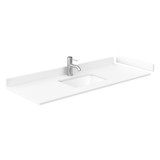 Wyndham WCG242454SWGWCUNSMXX Beckett 54 Inch Single Bathroom Vanity in White, White Cultured Marble Countertop, Undermount Square Sink, Brushed Gold Trim